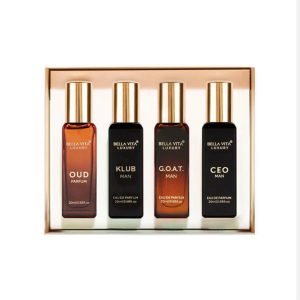 Bella Vita Luxury Perfume Gift Set For Men 4 Fragnance set(CEO, KLUB, OUD, GOAT) - 20ml x 4