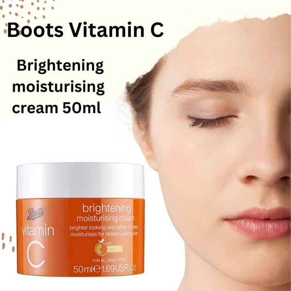 Boots vitamin C moisturizing cream promises to give you brighter looking skin in 14 days. This light texture Vitamin C moisturizer nourishes for radiant looking skin.