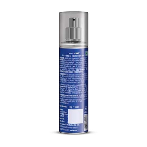 Layer'r Shot Deep Desire , strong body spray for men with bold masculine fragrance