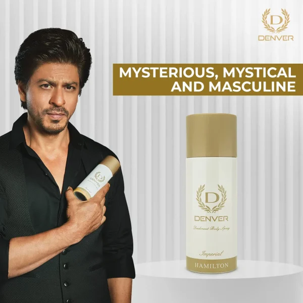 Denver Hamilton Imperial Body Spray 165ml, stylish fragrance for men for all-day freshness.