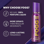 Fogg Paradise Men Body Spray fragrance combines floral notes with a touch of fruitiness, evoking a sense of freshness and energy.