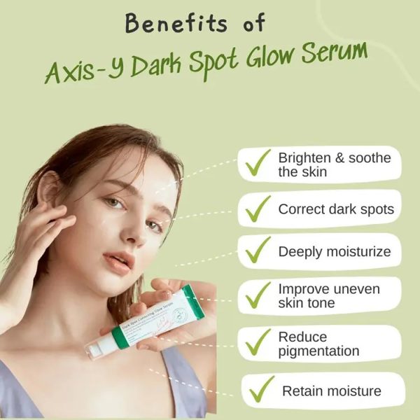 AXIS-Y Dark Spot Correcting Glow Serum 50ml, fades dark spots and improves skin radiance.